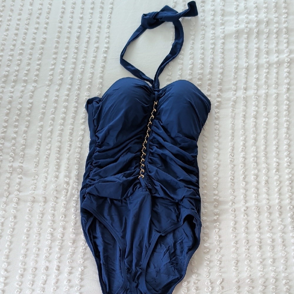 Glamour Navy Blue One-Piece Swimsuit